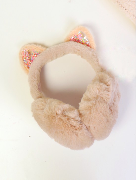 Colorful Sequins Cat Ears Plush Earmuff